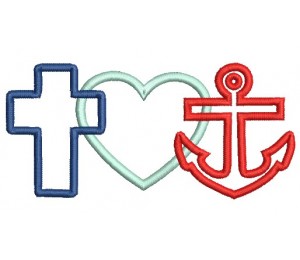 Stickdatei - Kreuz Wasser Fisch